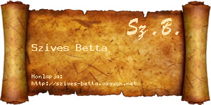 Szives Betta névjegykártya
